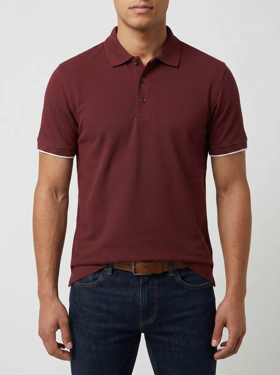 Men's Versatile Comfort Contrast Trim Polo Shirt