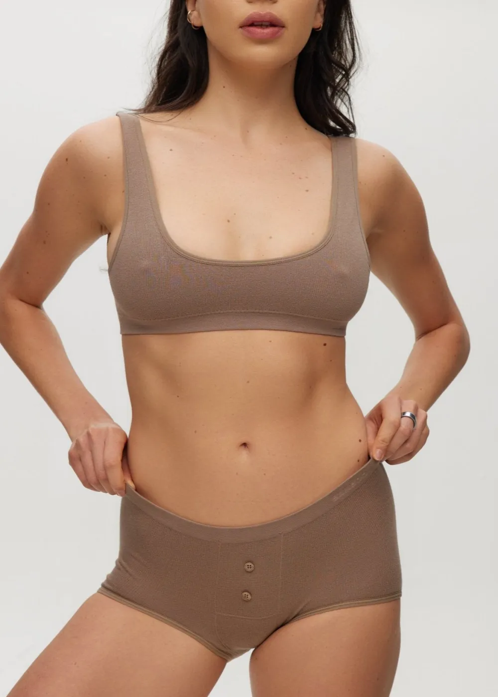 Seamless Rib Open Back Scoop Bralette