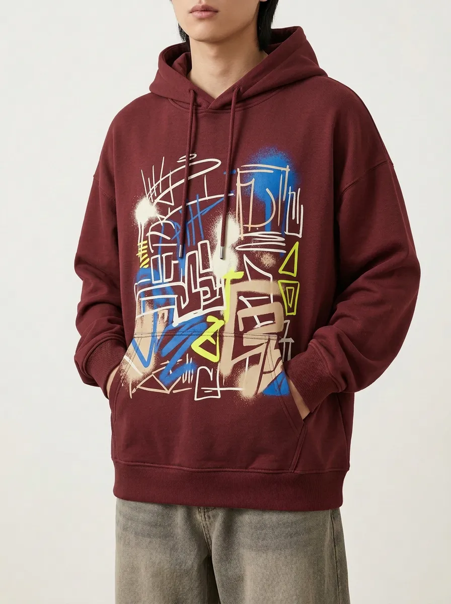 Unisex Urban Abstract Graffiti Hoodie