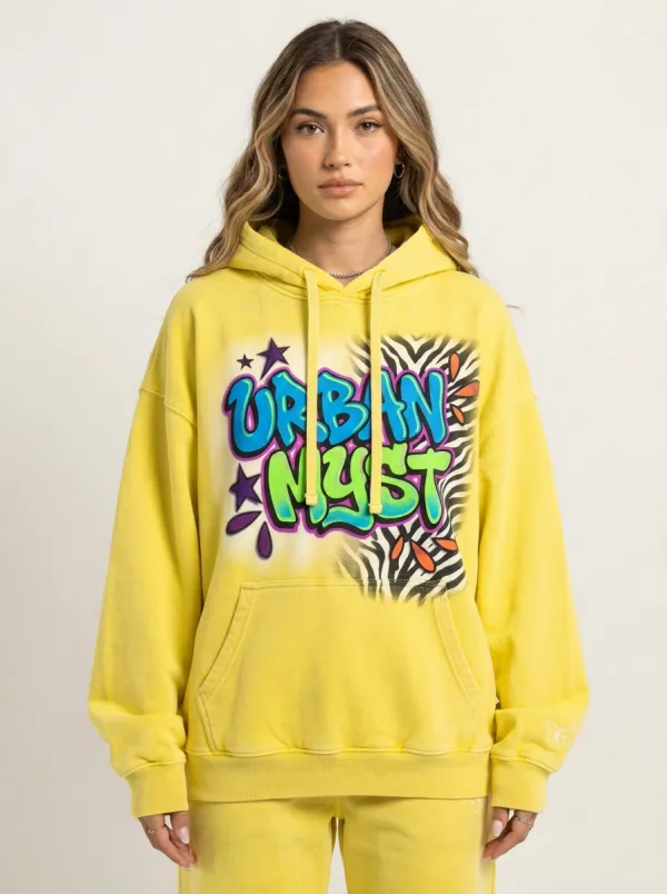 Unisex Contemporary Streetwear Graffiti Zebra Hoodie