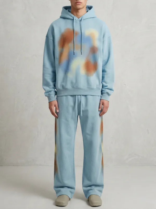 Men's Streetwear Urban Style Spray Paint Printed Hoodie Set