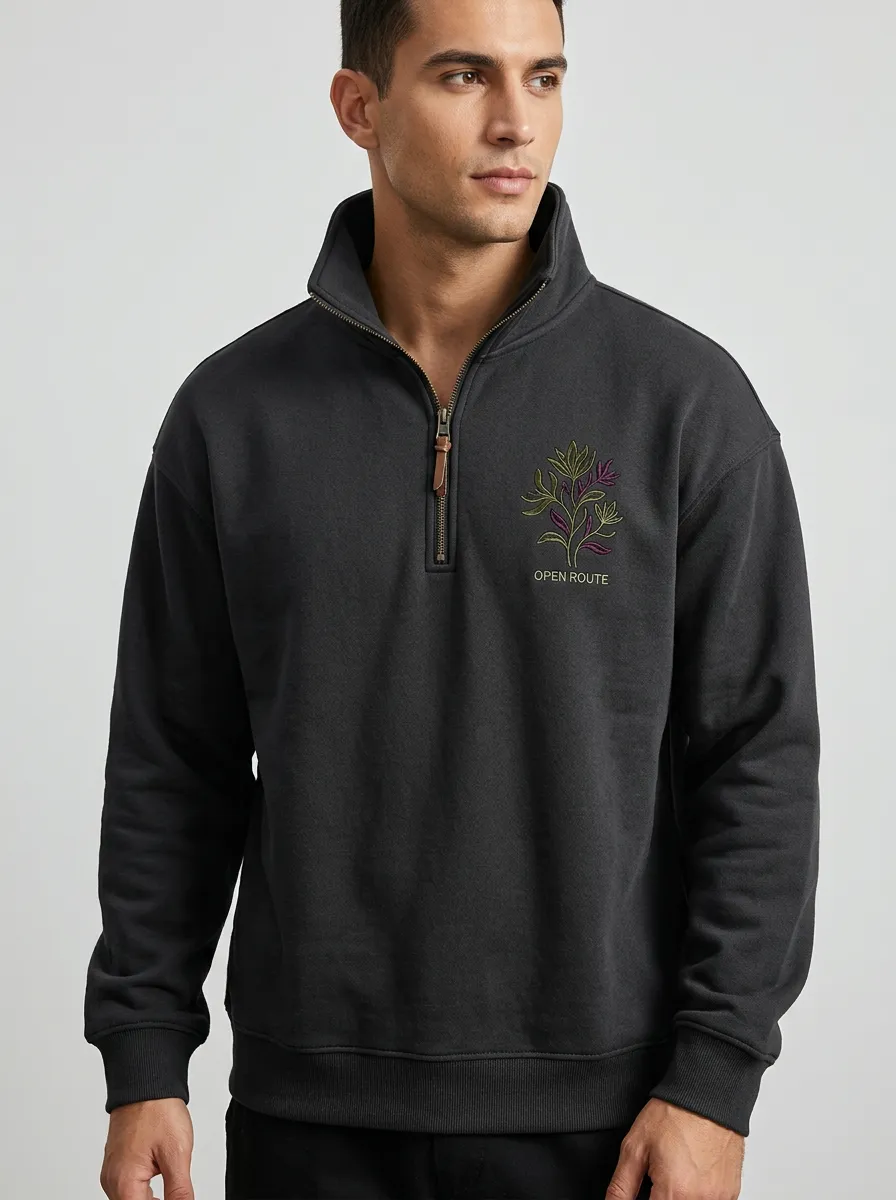 Half-Zip Botanical Men's Half-Zip Sweatshirt
