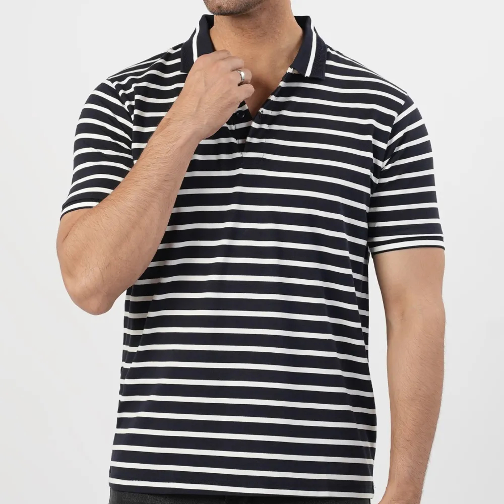 Men's Smart Casual Neat Polo Collar T-Shirt