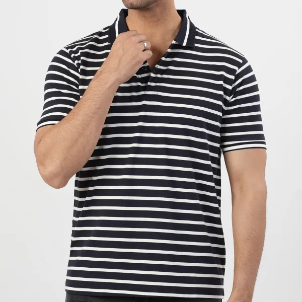 Men's Smart Casual Neat Polo Collar T-Shirt