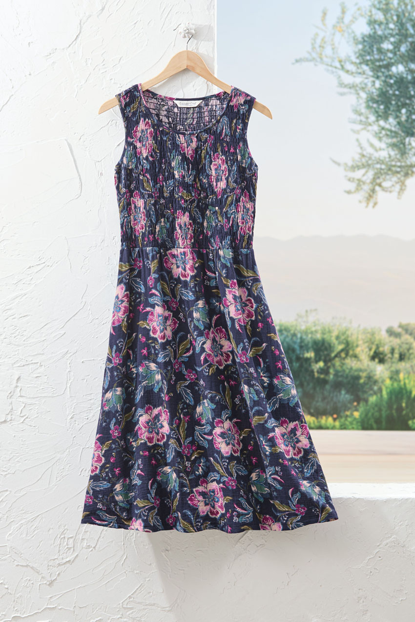 Garden Splash Smocked Gauze Dress