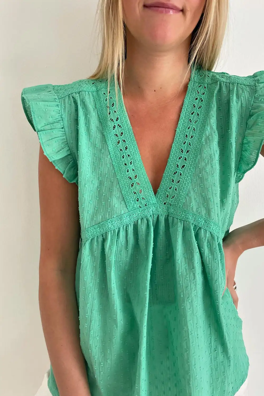 Neckline Ruffle Swiss