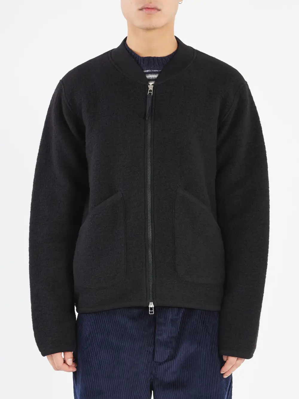 Men's Two Way Zip Patch Pocket Bomber Jacket