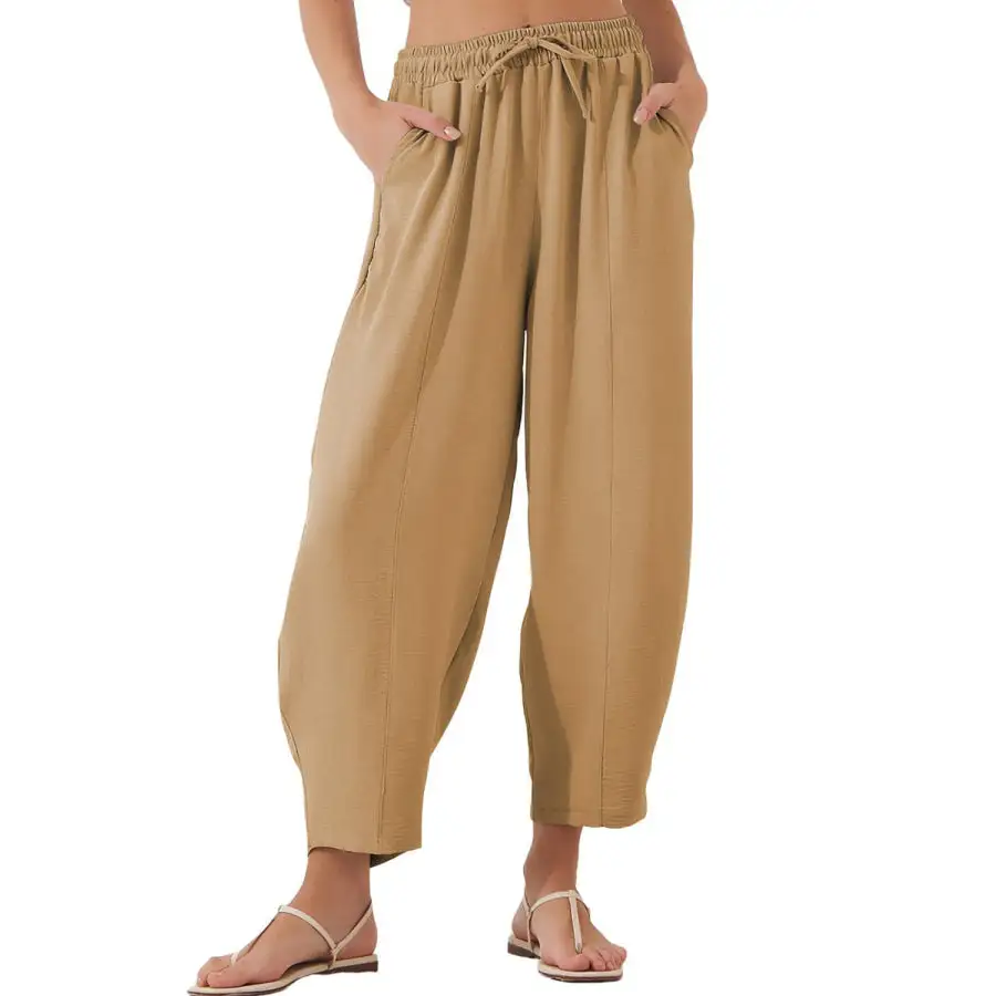 Full Size Drawstring Cropped Jogger Pants Plus Size