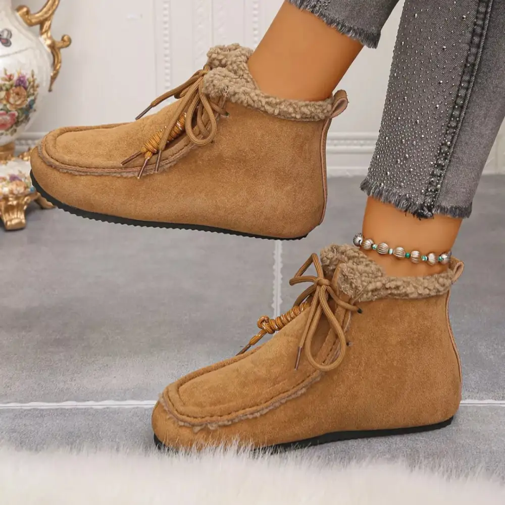 Lace-Up Flats Ankle Boots