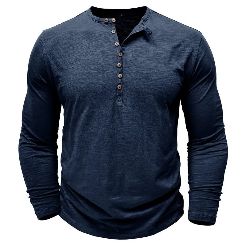 Long-Sleeve Henley Shirt