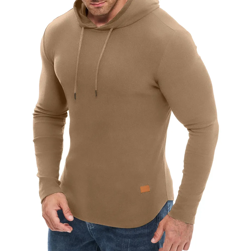 Men's Fashion Fleece-Lined Long-Sleeve Hooded Sweatshirt Pullover