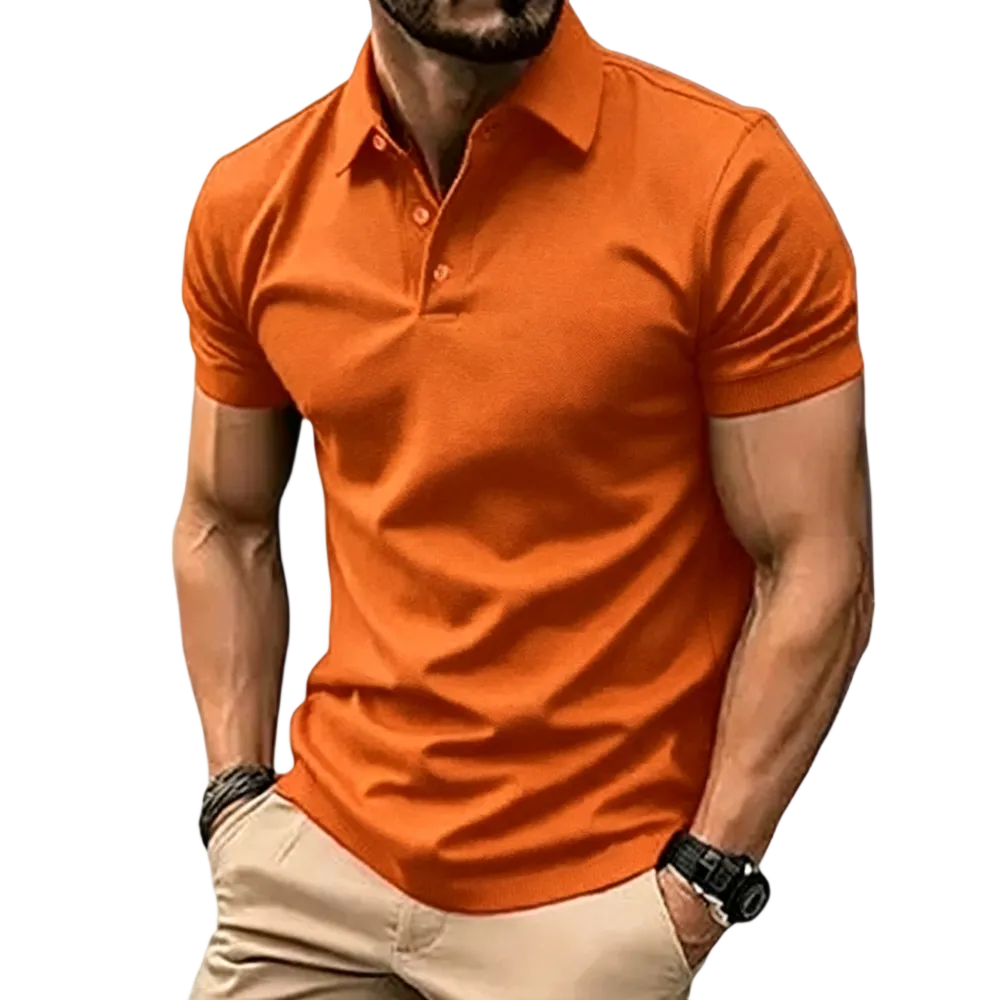 Men’s Casual Business Polo Shirts, Simple and Comfortable, Skin-Friendly Polyester Fabric with Slight Stretch