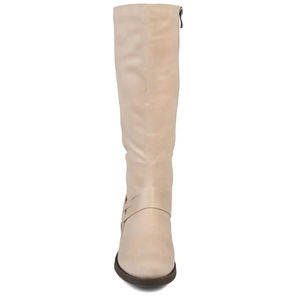 Woven Detail Wide Calf Riding Boots