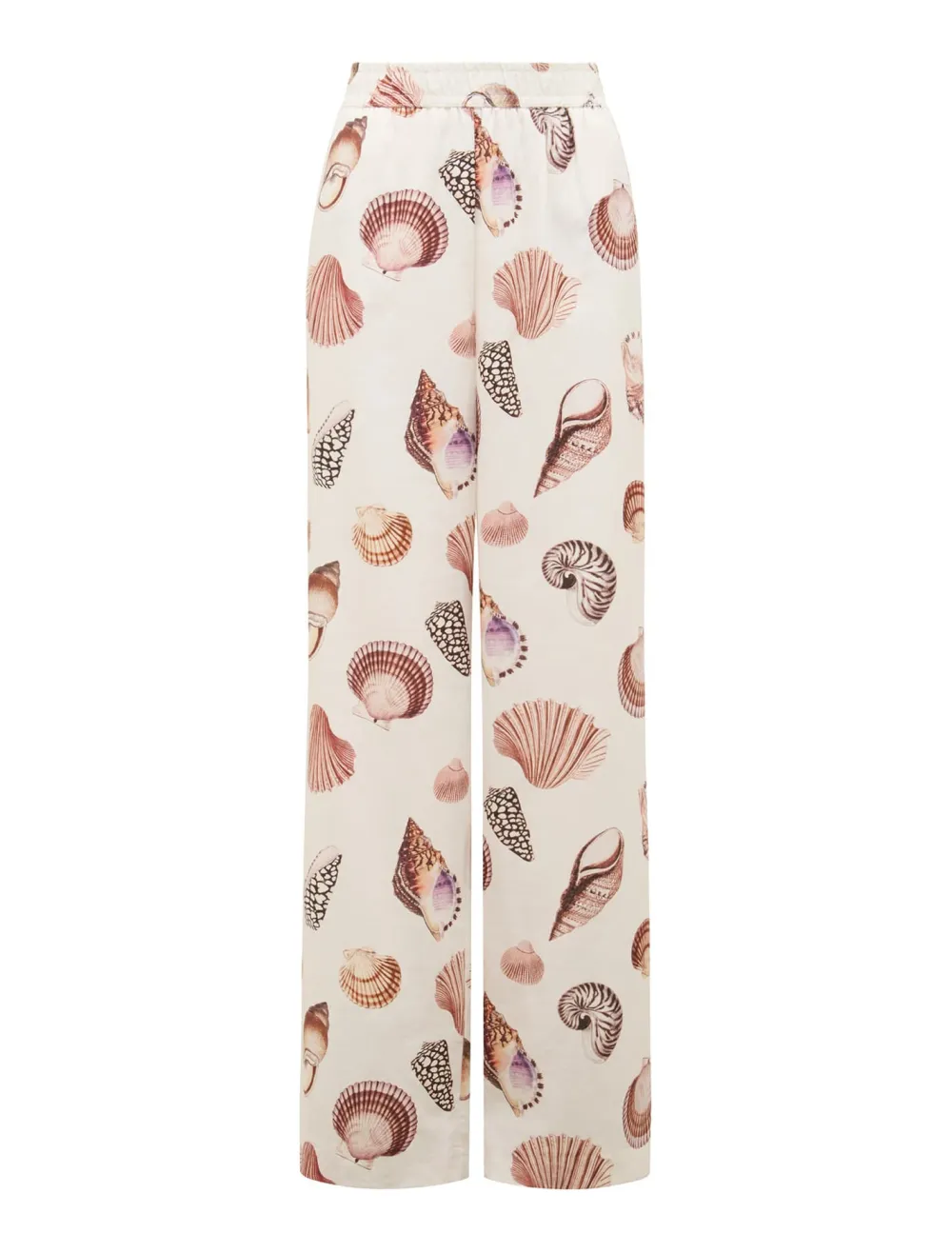 Animal Print Linen Wide-Leg Pants