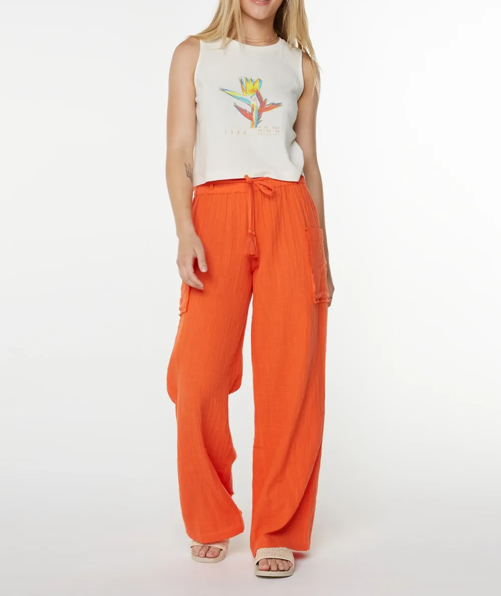Orange Long Women's Casual Pants