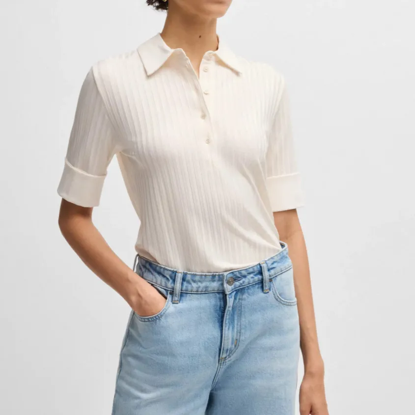 Ribbed Women's Polo Shirt