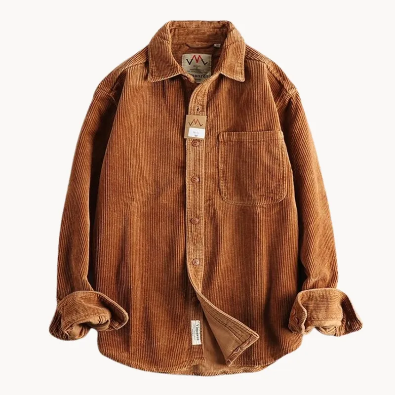 Brown Corduroy Long Sleeve Shirt
