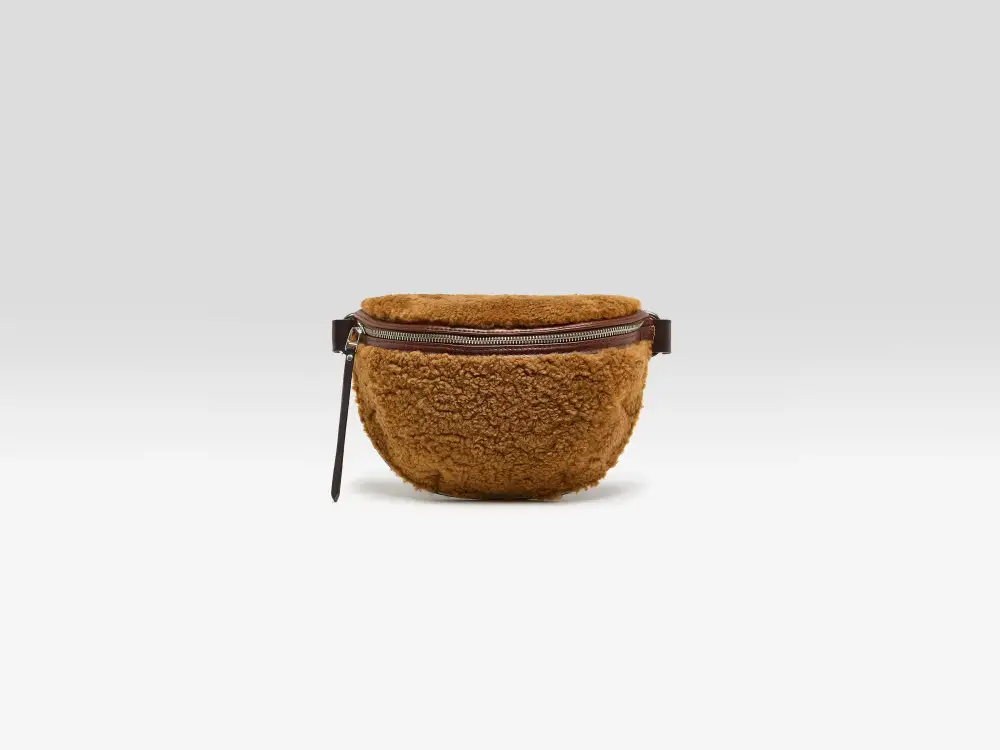 Refined Leather Half Moon Sling Crossbody Bag