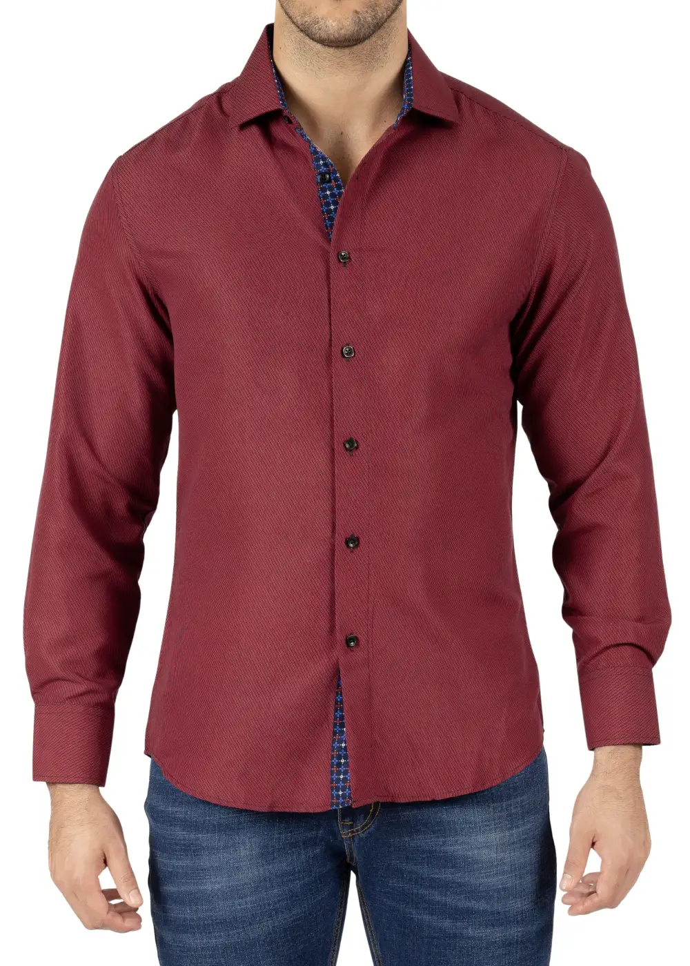 Woven Button Up Dress Shirt