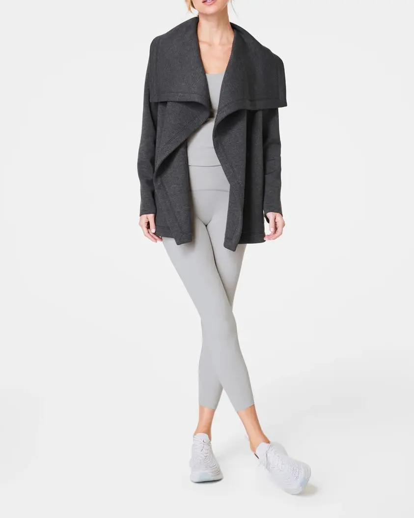 Open Wrap Cardigan - Dark Heather Grey
