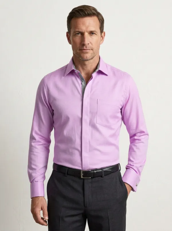 Men's Contrast-Trim Dress Shirt