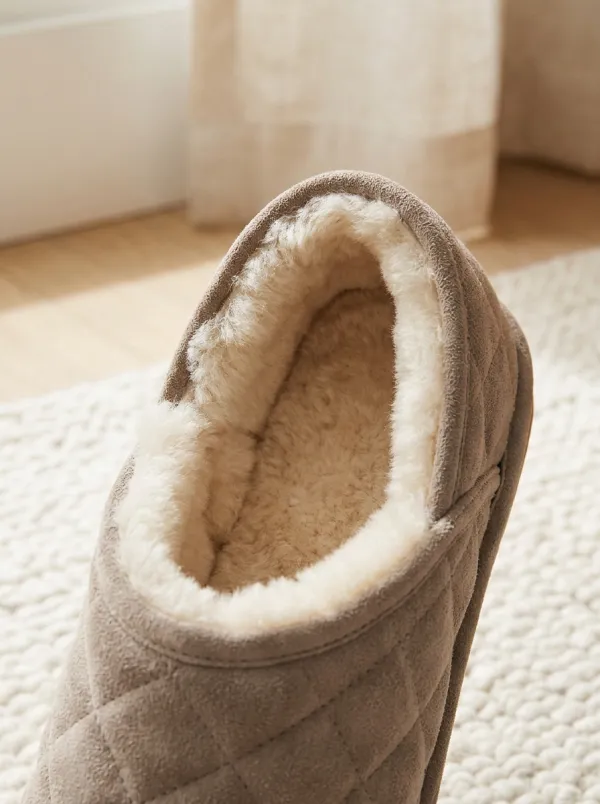 Casual Suede Look Quilted Profile Unisex Warm Wool Shoes