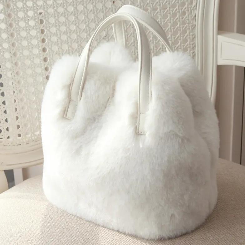 Fluffy Soft Structured Shoulder Bag