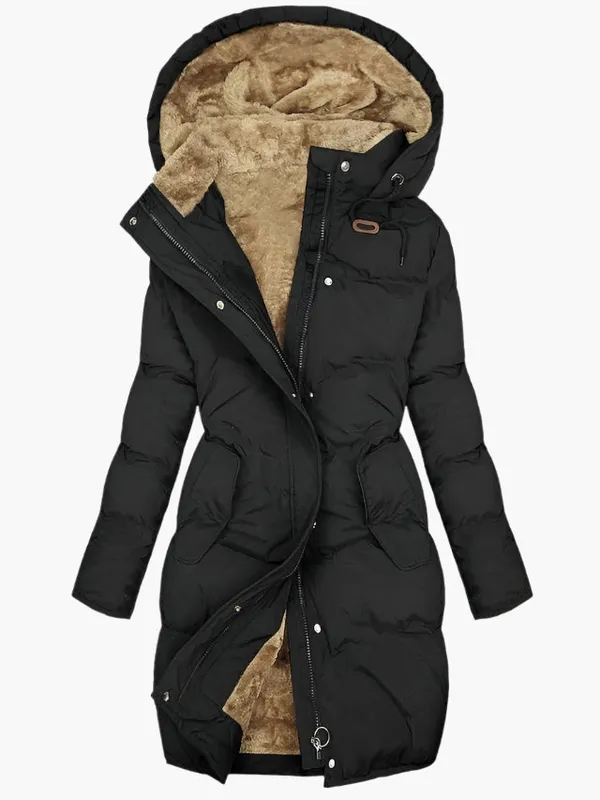 Elegant Quilted Hooded Coat