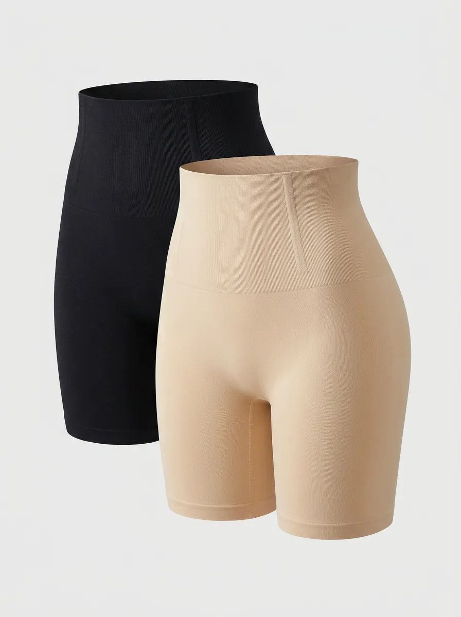 Smooth-Support Seamless Two-Pack Shapewear Shorts