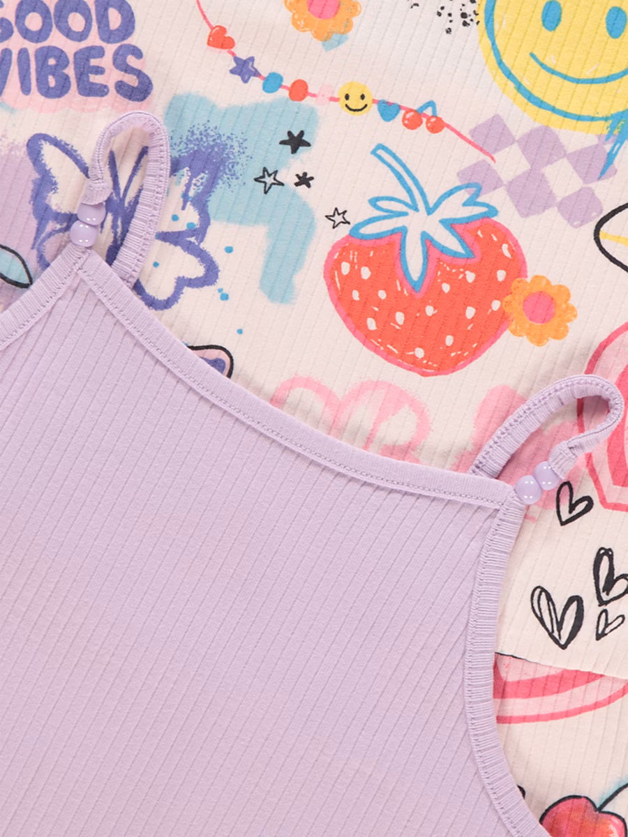 Graffiti Ribbed Playsuits 2 Pack detail 1