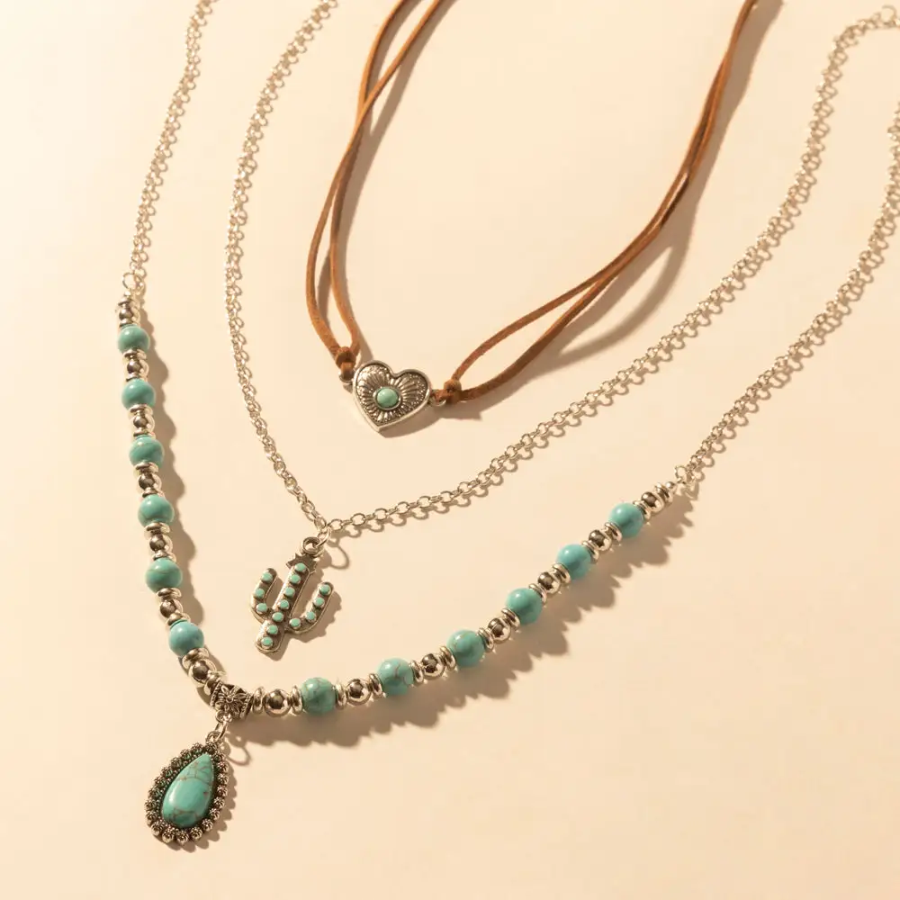 Cactus Charm Detail Ornamental Necklace