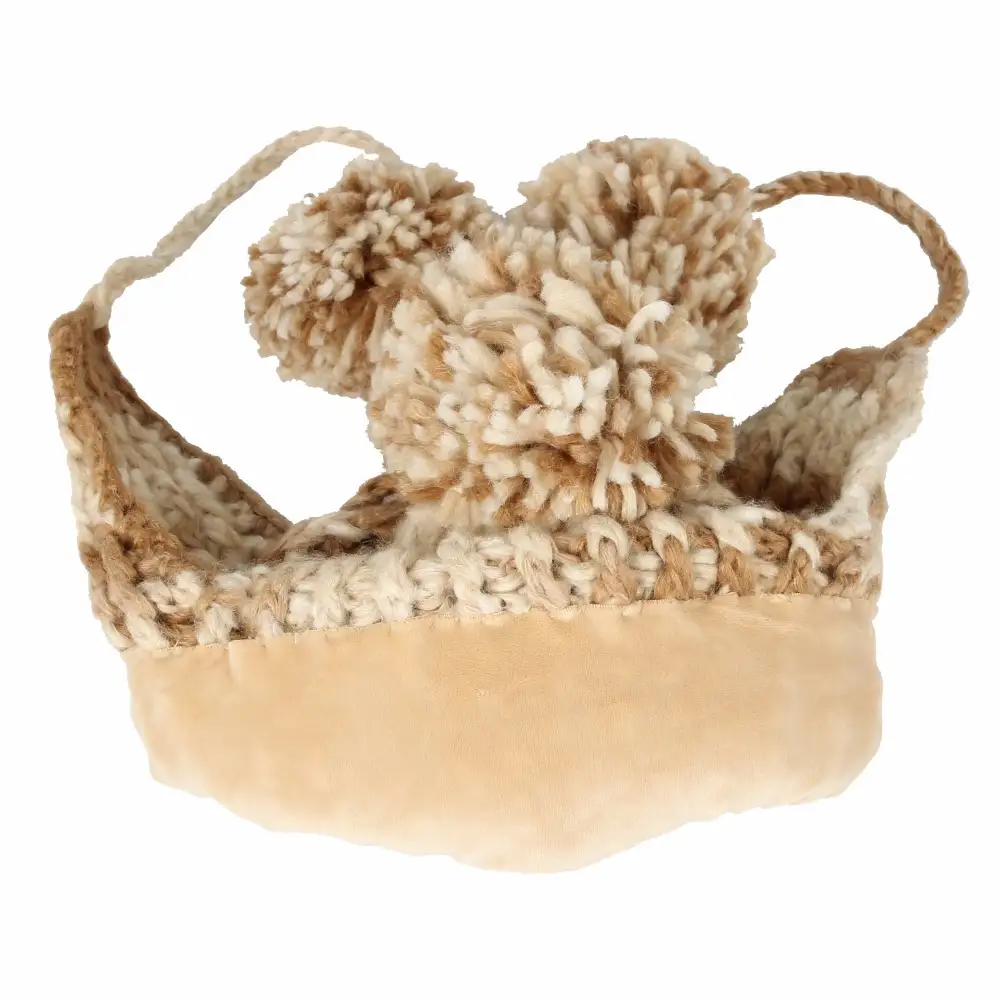 Knit Crochet Pom Pom Beanie Hat