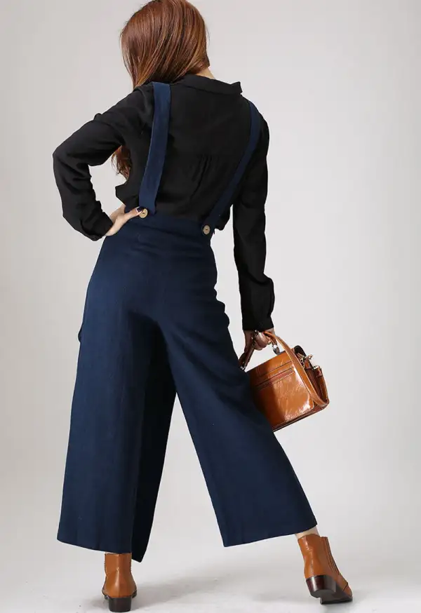 Relaxed Linen Wide Leg Pocketed Trousers