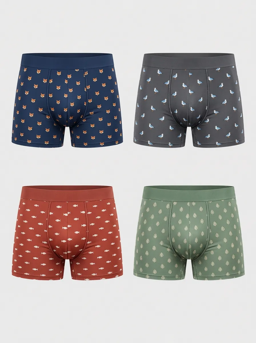 Men's Hudson Animal Nature Boxer Briefs 9-Pack