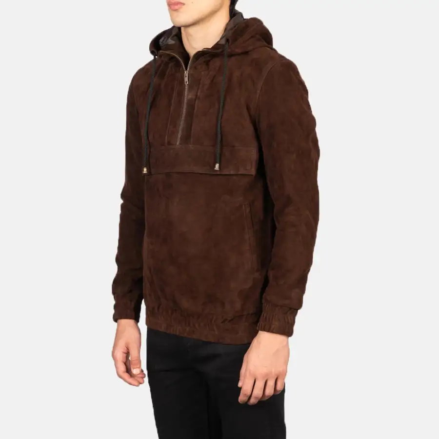 Men's Classic Hooded Suede Jacket