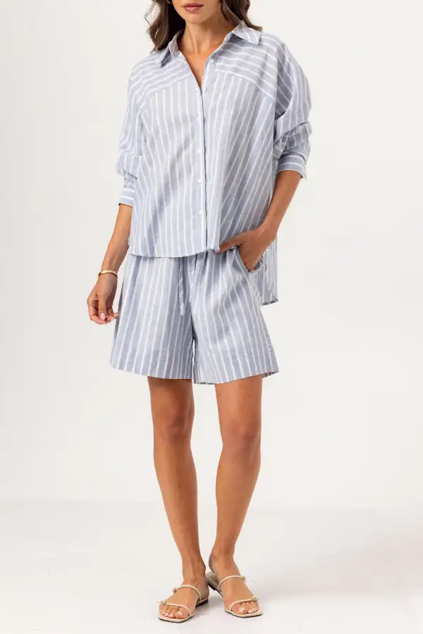 Button Front Short Sleeve Shirt