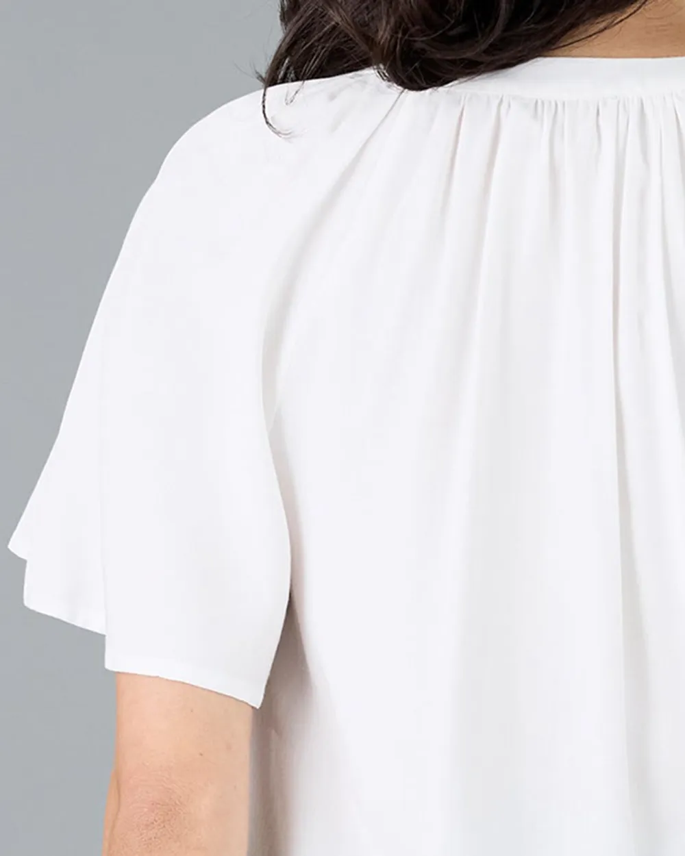 Elegant White Short Sleeve Blouse