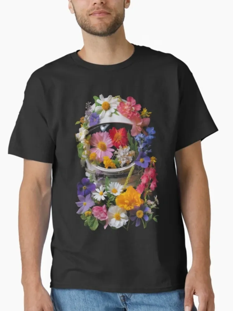 Women's Stylish Artistic Astronaut Print Crew Neck Short-Sleeve T-Shirt