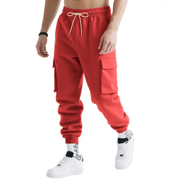 Men's Technical Cargo Pockets Waistband Cargo Pants
