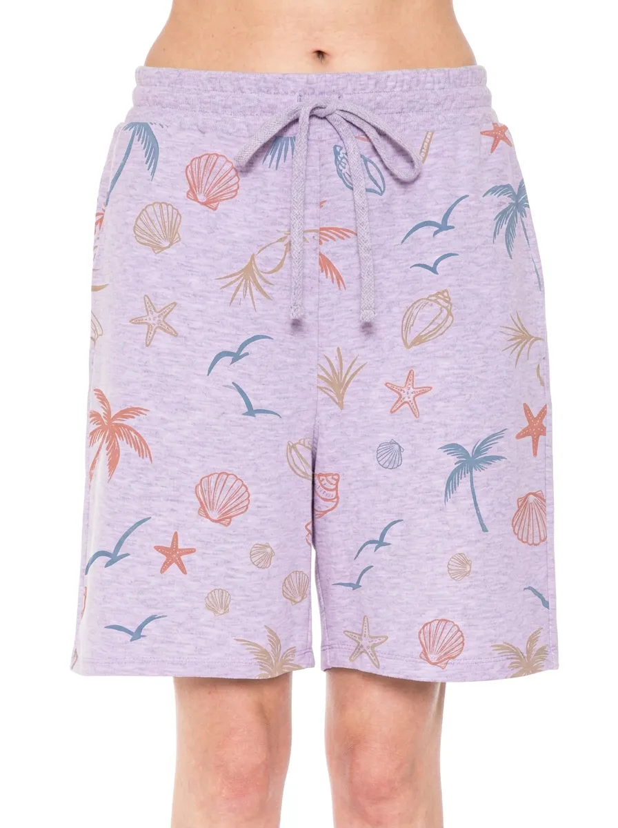Women's Beach Vacation Tropical Seashell Printed Shorts