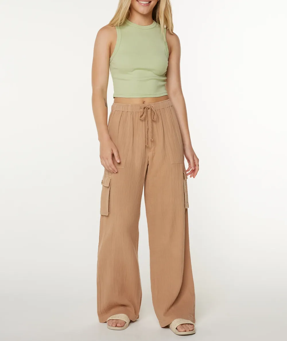 Stretch Waistband Drawstring Wide Pants