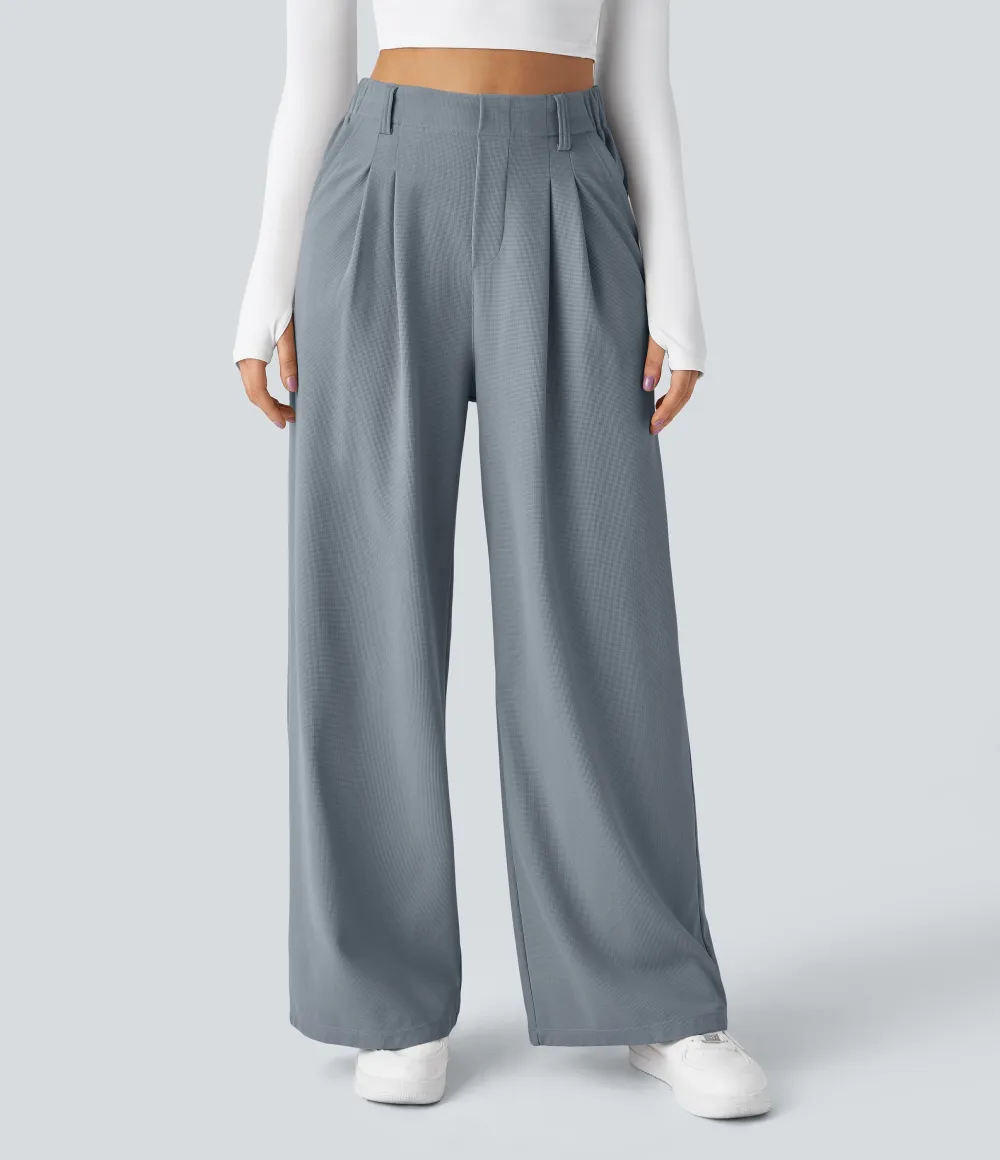 2026🔥  High Waisted Pocket Straight Leg Work Pants