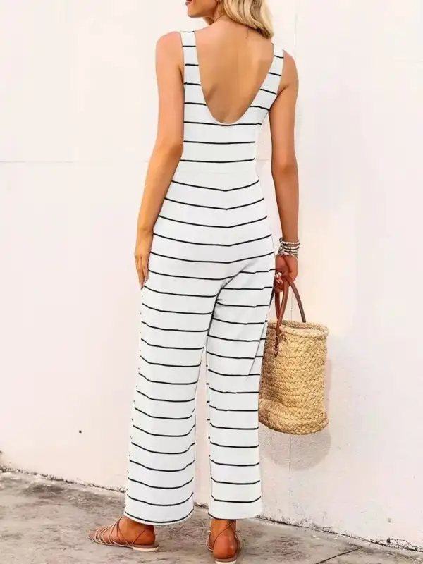 Round Neck Wide Leg Jumpsuit