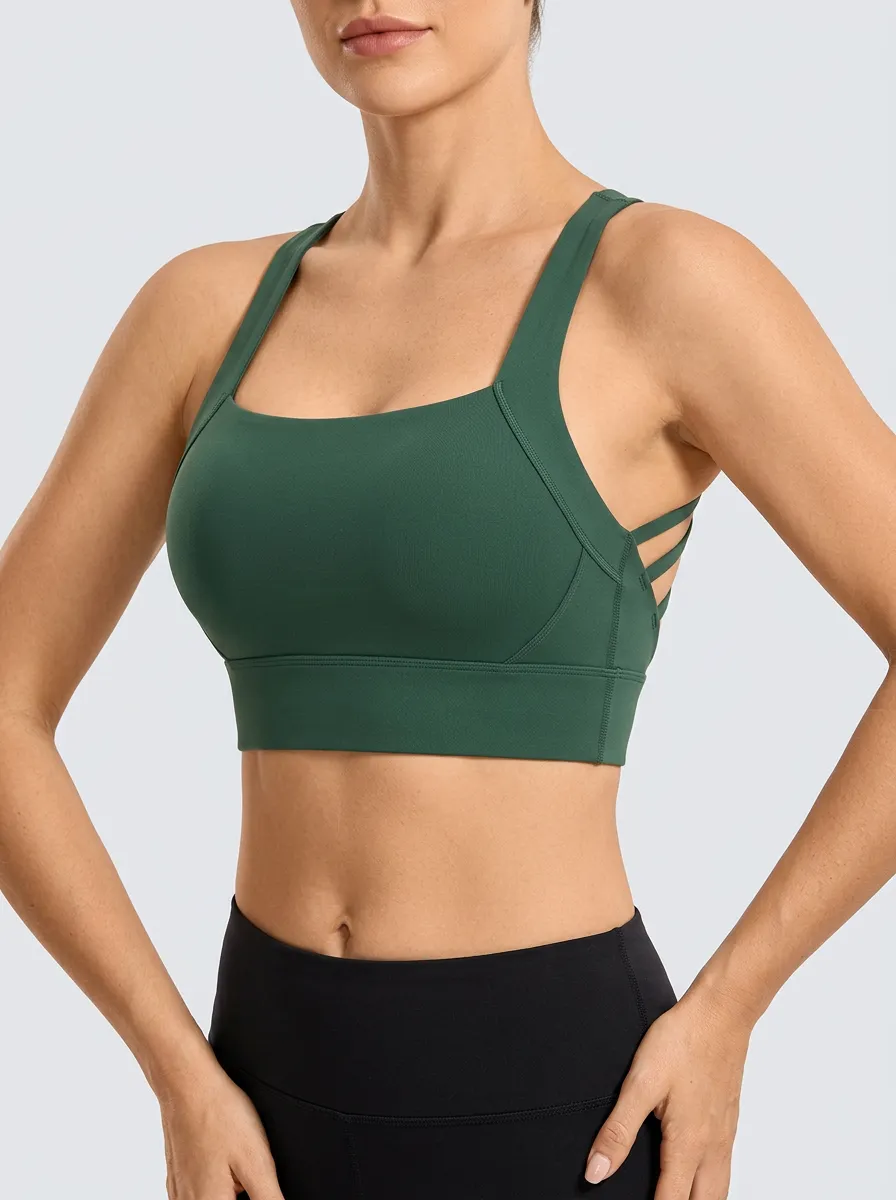 Women's Studio Square Neck Strappy Back Sports Bra