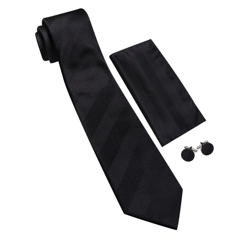 Modern Solid Silk Necktie Set