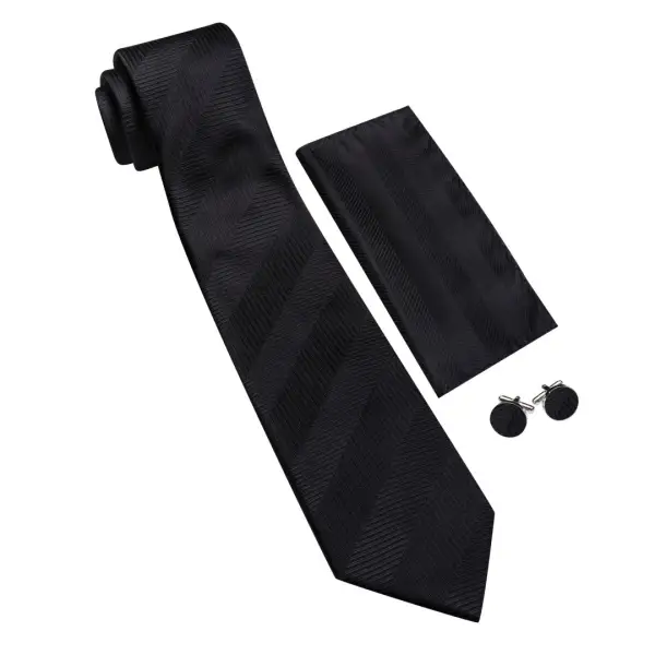 Modern Solid Silk Necktie Set