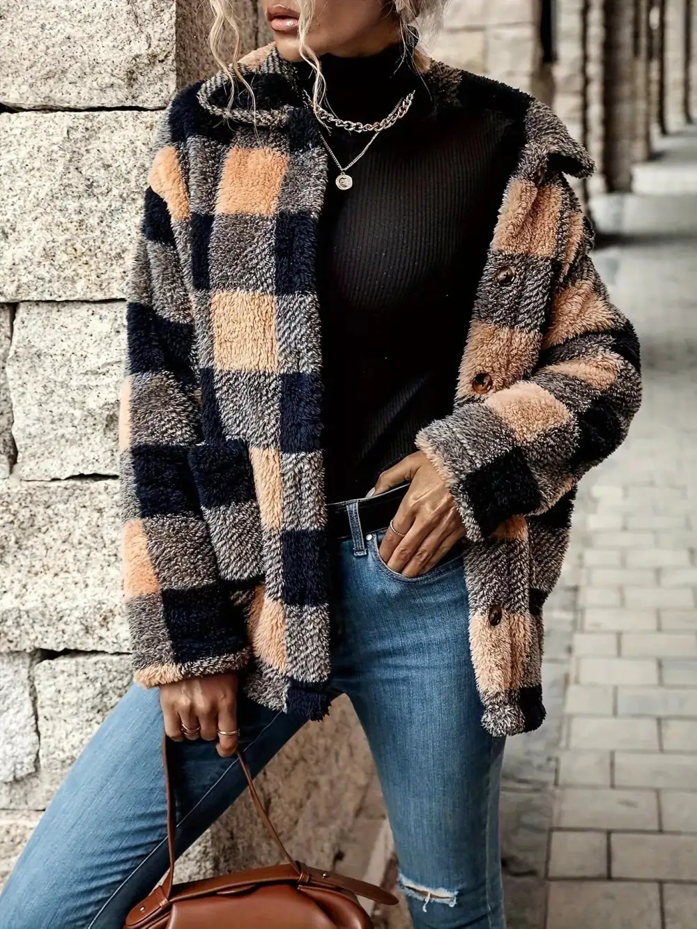 Plaid Sherpa Button-down Outerwear