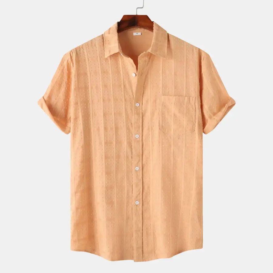 Versatile Men's Casual Short Sleeve Button Down Shirt