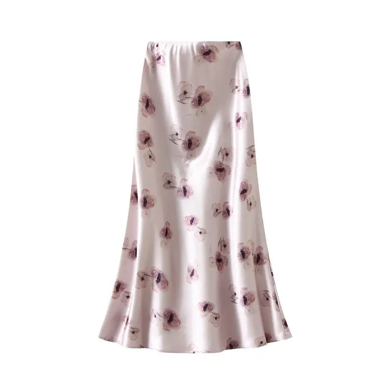 Heritage Satin Print Mermaid Skirt