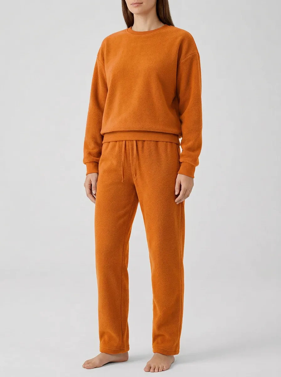 Women's Crewneck Sweatshirt And Straight-Leg Fleece Lounge Set